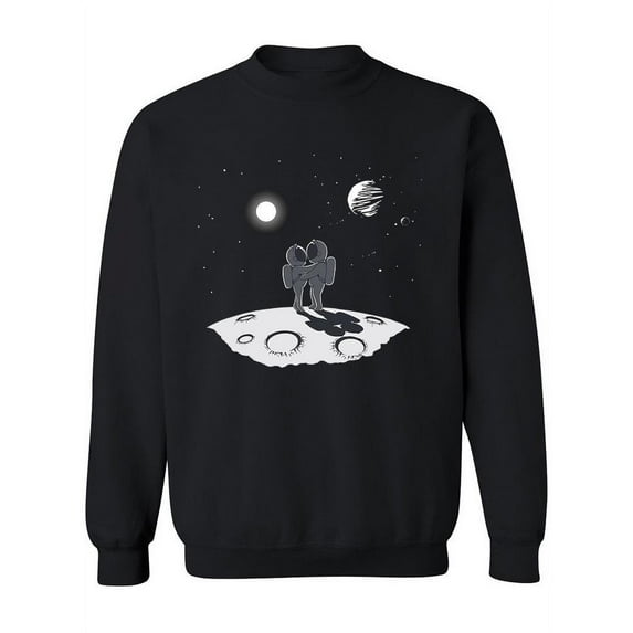 Kissing Astronauts On The Moon Sweatshirt Women -Image by Shutterstock, Female Medium