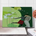 thumbnail image 1 of Kissing Cutting Board, Abstract Love Composition with Girl and Boy Flying Birds Flowers Modern, Decorative Tempered Glass Cutting and Serving Board, in 3 Sizes, by Ambesonne, 1 of 2