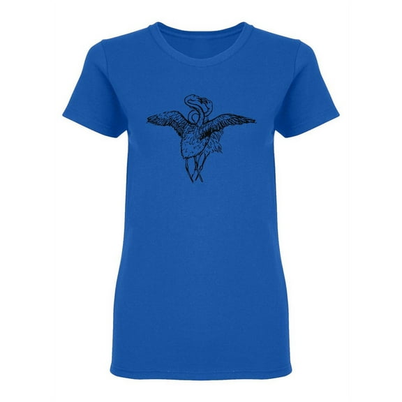 Kissing Flamingos Shaped T-Shirt Women -Image by Shutterstock, Female Medium