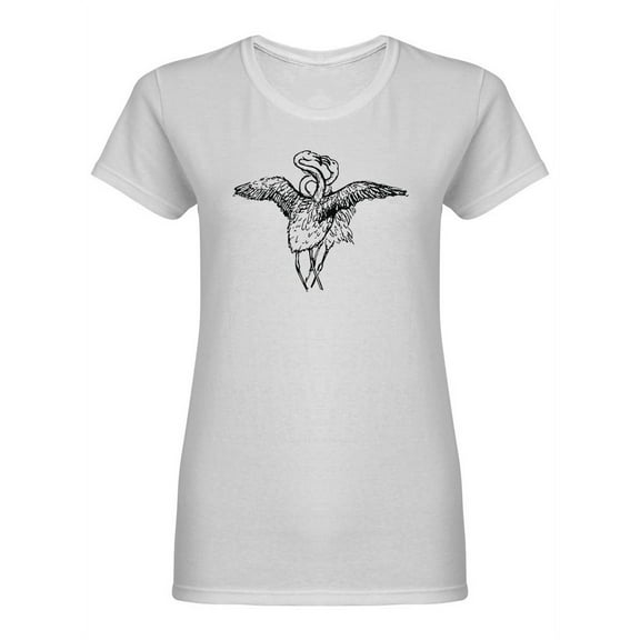 Kissing Flamingos Shaped T-Shirt Women -Image by Shutterstock, Female XX-Large