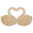 thumbnail image 1 of Kissing Swans Forming a Heart Wood Shape Unfinished Piece Cutout Craft DIY Projects - 4.70 Inch Size - 1/4 Inch Thick, 1 of 7