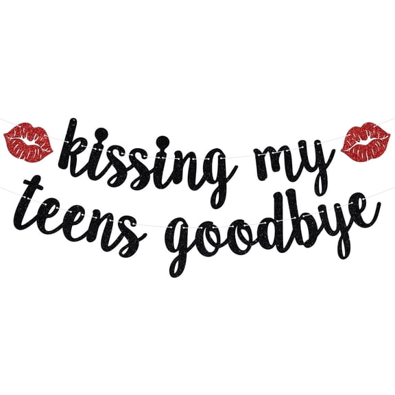 Kissing My Teens Goodbye Banner, Happy 20th Birthday Decorations, Funeral for My Youth/20&Fabulous, Happy 20 Years Old Birthday Anniversary Party Decoration Supplies