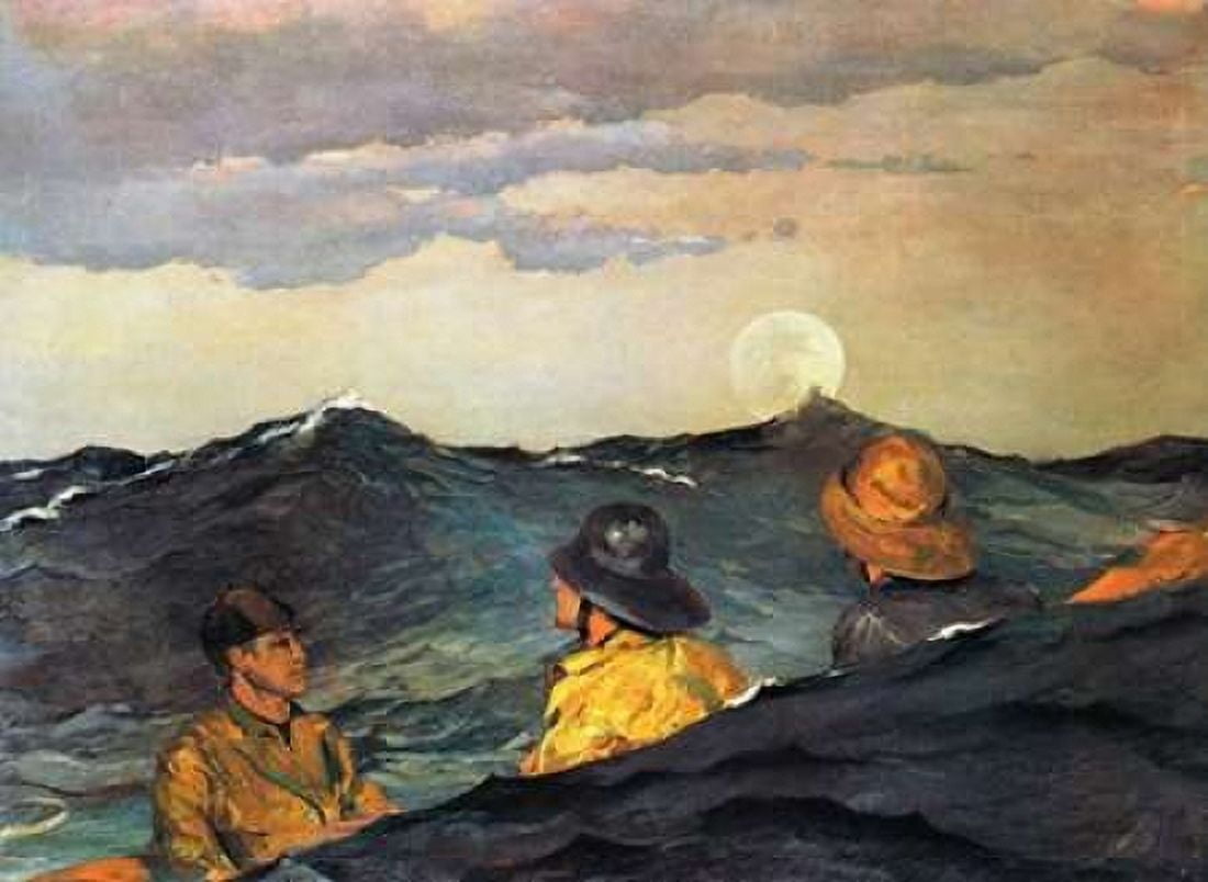 Kissing The Moon Canvas Art - Winslow Homer (18 x 24)