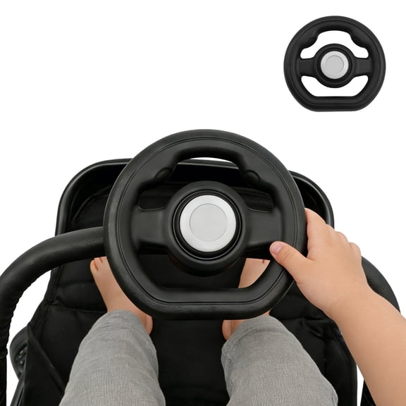 Kisslanding Stroller Steering Wheel Toy Simulated Driving Toy with Sound Universal Detachable for Stroller & Shopping Cart