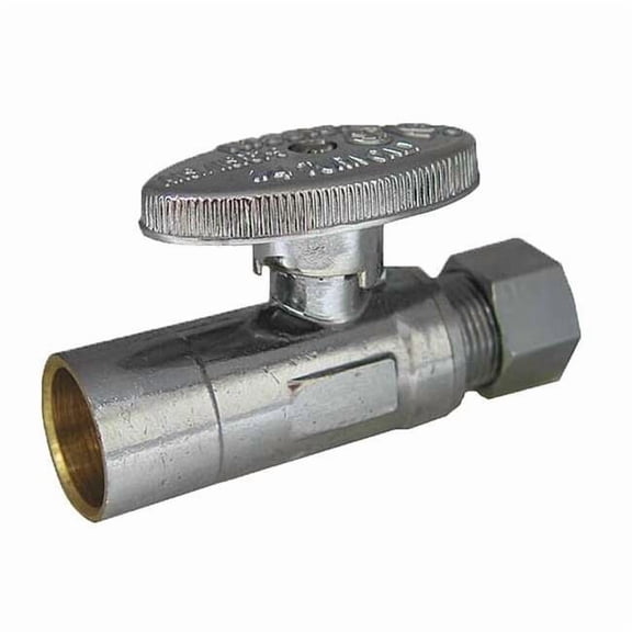 Kissler Water Supply Stop,Brass,1/4-Turn,1/2" 88-9010