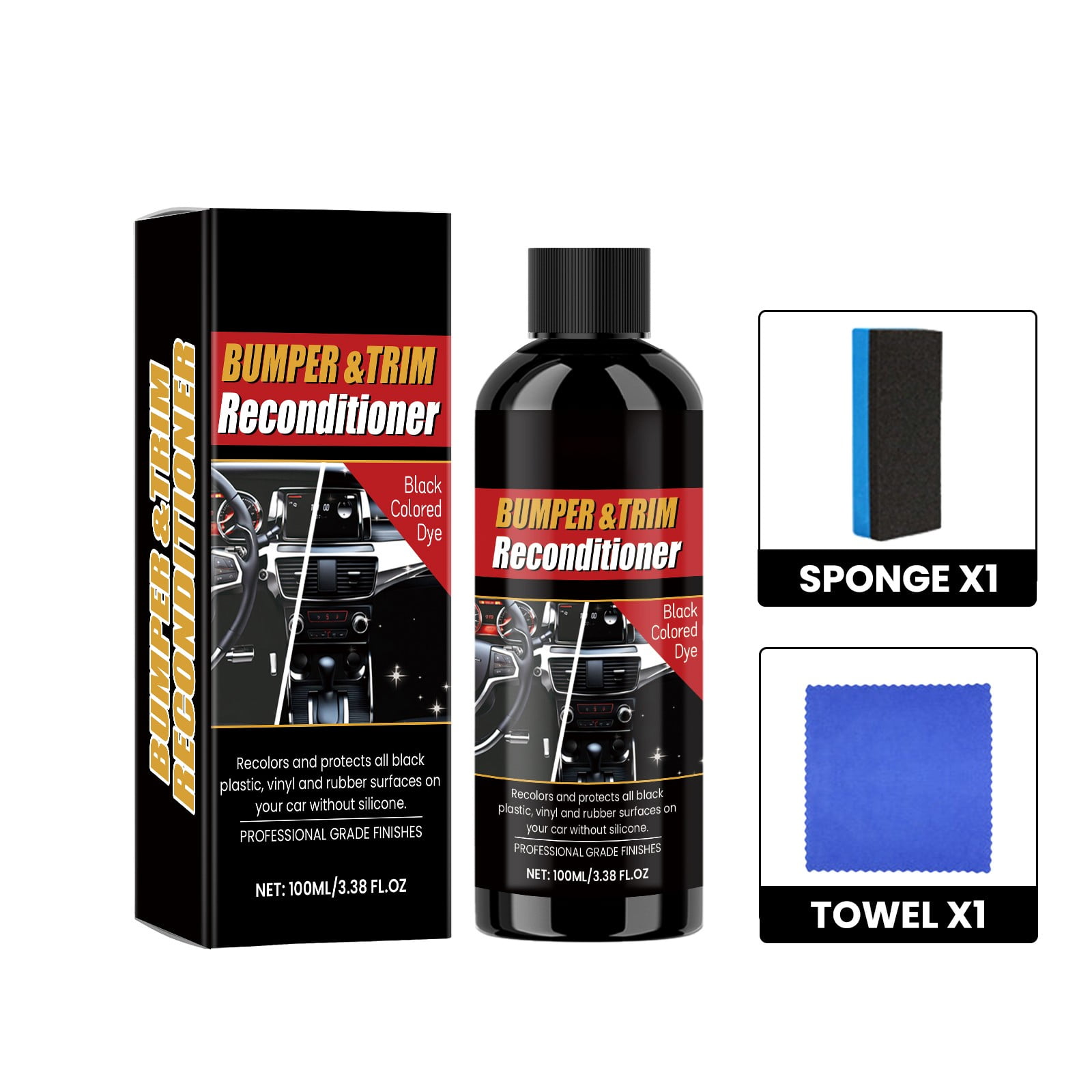 Kissshow Car Black Plastic Refurbishment Agent Antiscratch Enhance