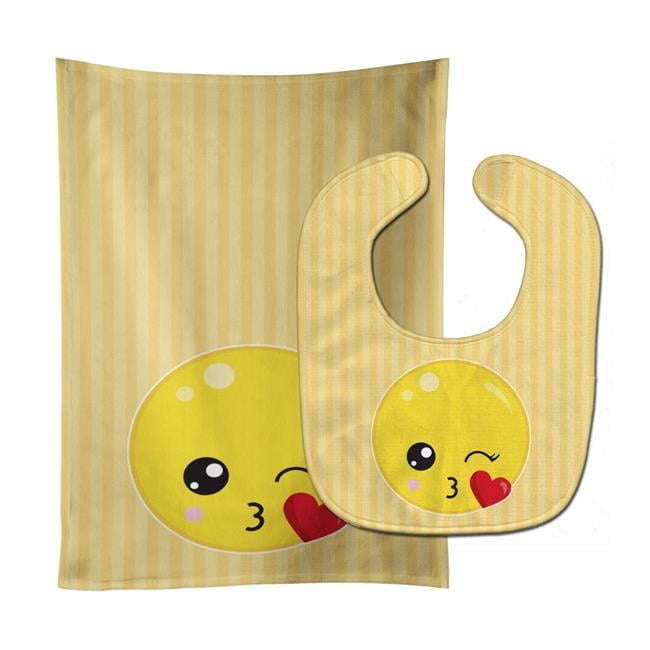 Kissy Face Baby Bib & Burp Cloth