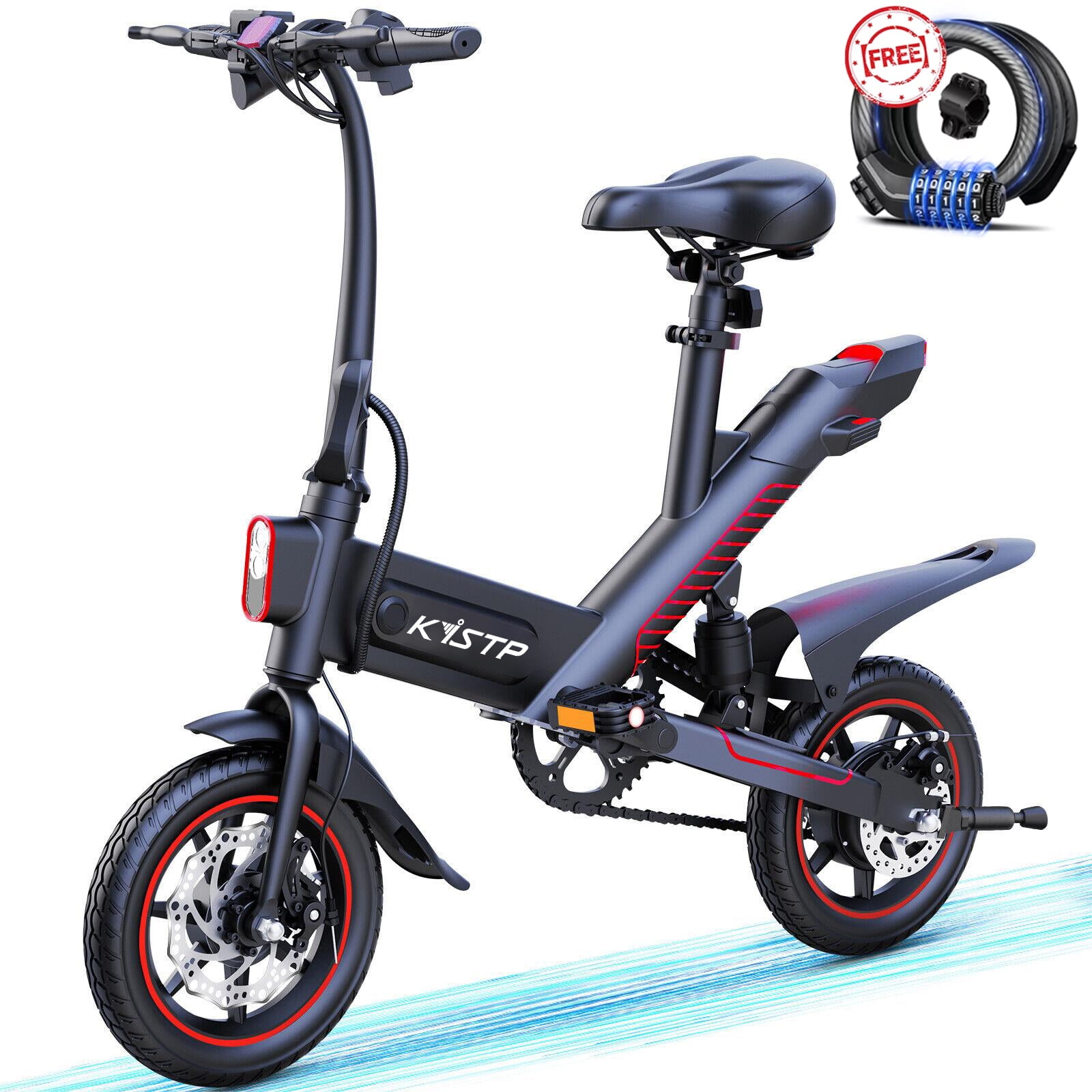 Kistp 14" 450W Folding Electric Bike for Adults, 18.6MPH 3 Riding Modes