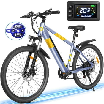 Kistp 550W Electric Bike 26" Electric Mountain Bike for Adults, 48V Built-in Hidden Removable Battery, Up to 50 Miles with Shimano 21 Speed City Commuter Bike for Man Woman - UL2849
