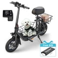 thumbnail image 1 of MIHOVER 19MPH Foldable 550W Electric Scooter with Seat for Adult, 12 inch Commuter E Scooter for Pets with Front & Back Basket & Dog Mat, Bigger Seat - up to 21 Miles, 1 of 13
