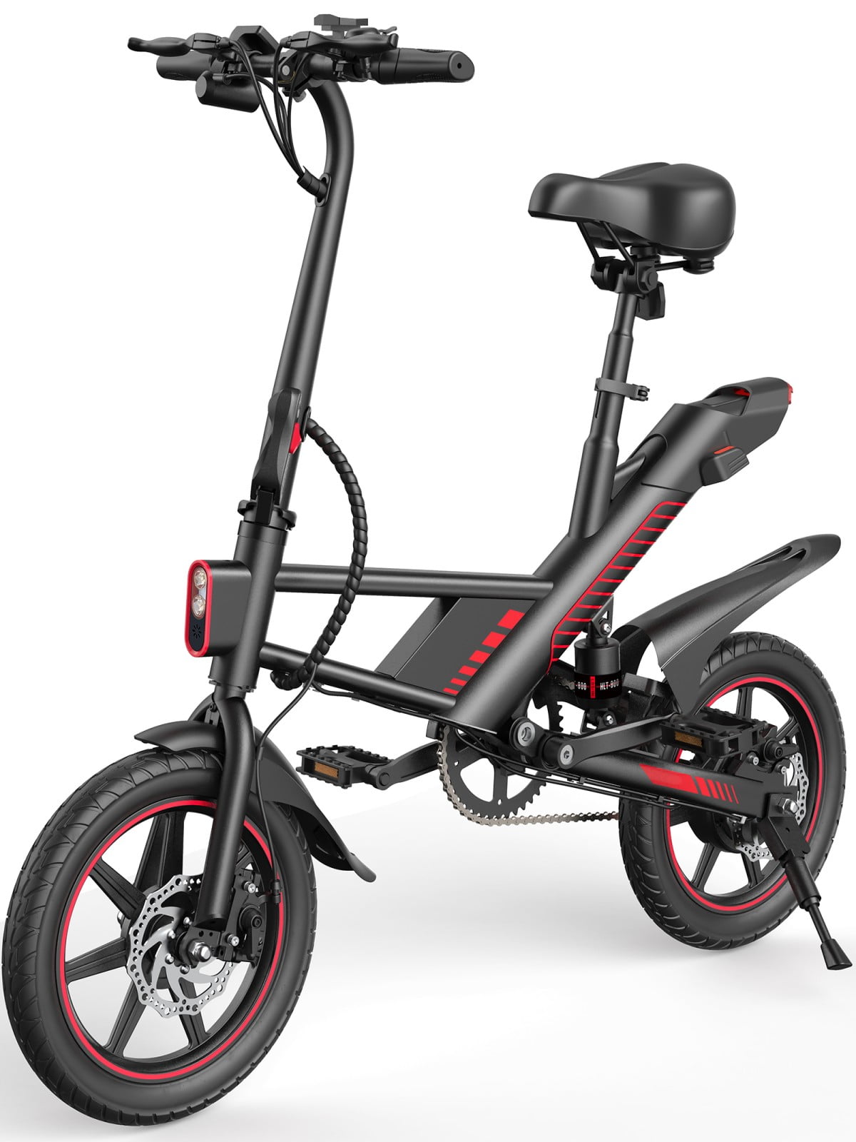 MIHOVER 14" 450W Folding Electric Bike for Adults Teens, 18.6MPH 36V/10AH, Commuter Cruiser City Ebike