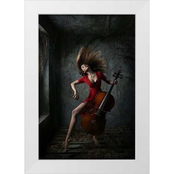 Kisworo, Sebastian 23x32 White Modern Wood Framed Museum Art Print Titled - The Rhythm Of Sadness