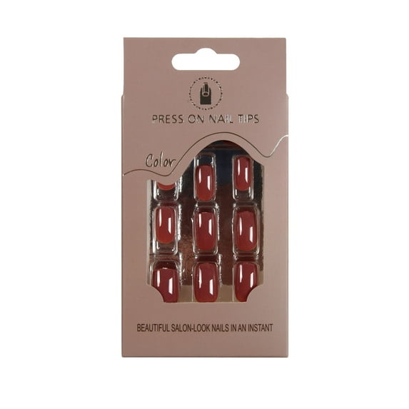 Kit 24 Pcs Medium Multicolor Short Squoval Shape On Nails No Glue Required Easy Apply Hassle Removal