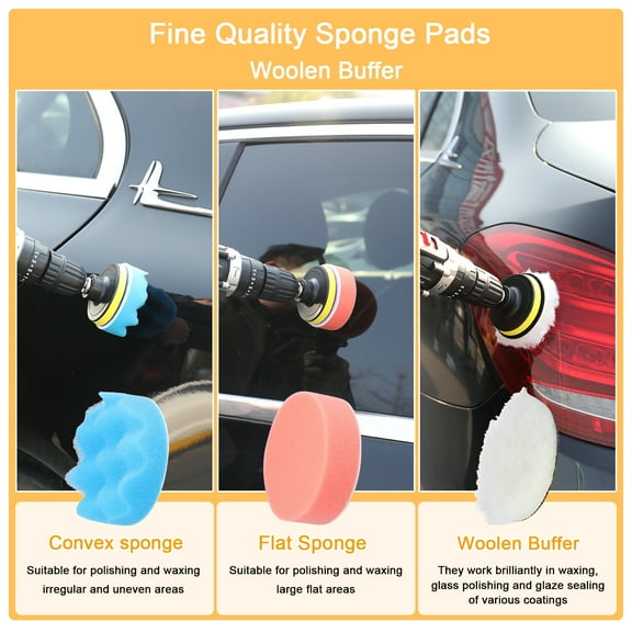 Kit 38PCS Car Polishing Pads Waxing Buffing Sponge Pad Kit Set For Car Polisher Buffer Waxer Sander Polishing Tool Set