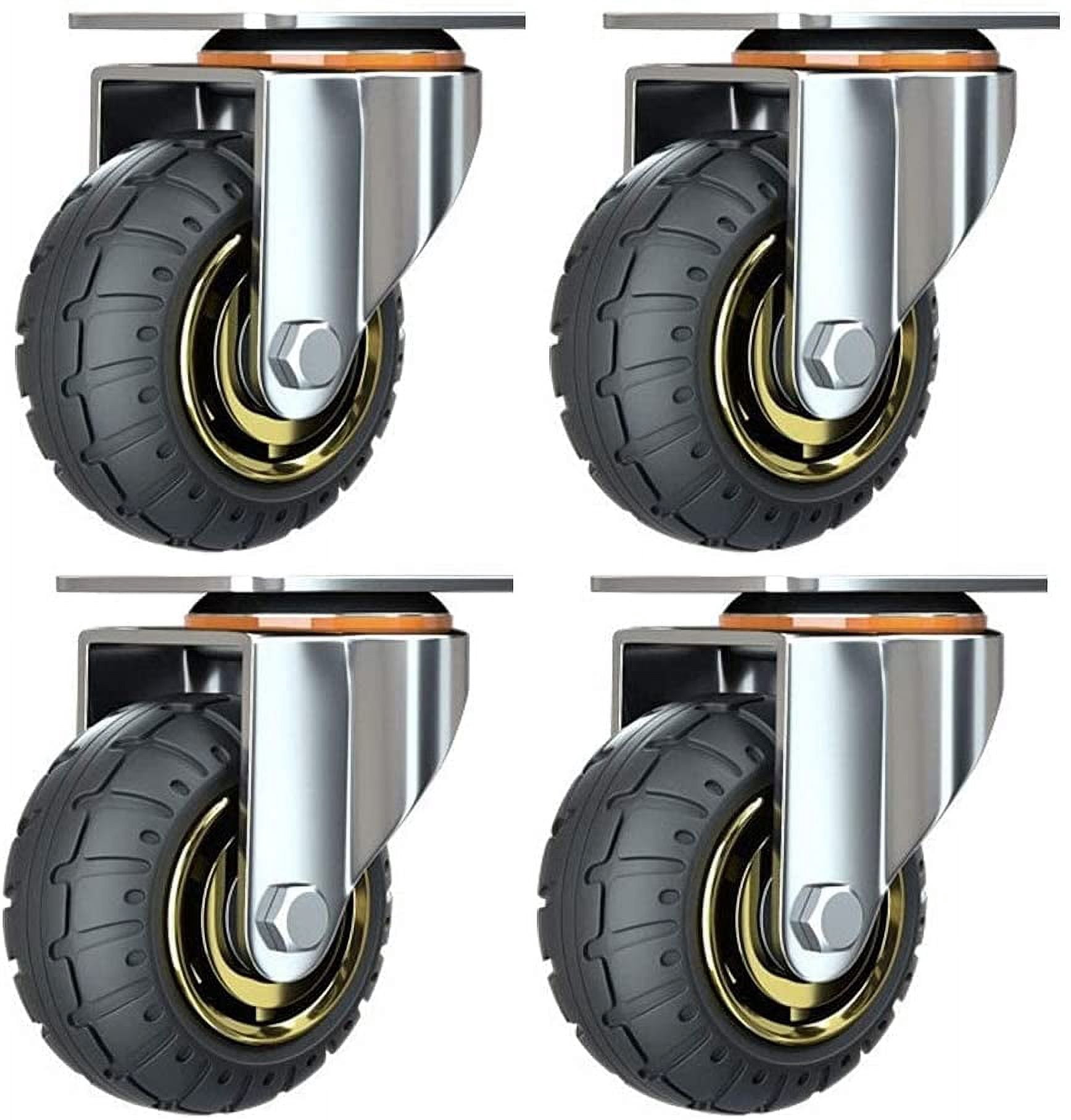 Wheel Without Rim Kit Of 4 3-Inch Universal Wheels Without Brakes Silent Trolley Wheels ...