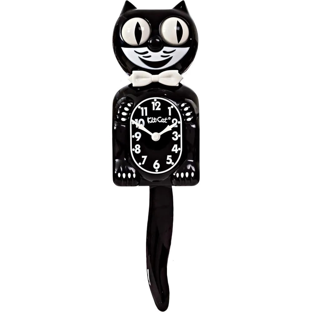 Classic Black Kit-Cat Wall Clock with Moving Tail & Eyes for Bedroom ...