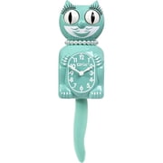 Kit-Cat Klock Limited Edition Ocean Waves Lady with Pearl Necklace & Eyelashes - Cat Clock with Moving Eyes and Tail Wall Clock