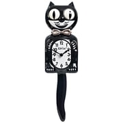 Kit-Cat Tuxedo Clock, Limited Edition Anniversary, Black with Chrome Bow Tie, Classic Moving Eyes and Tail Tuxedo Clock Classic Black