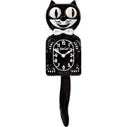 Kit-Cat Klock Gentlemen The Original Classic Black - Iconic Retro Cat Clock with Moving Eyes and Tail, Battery Operated Wall Clock, Perfect for Home Decor, Mid Century Modern Clock