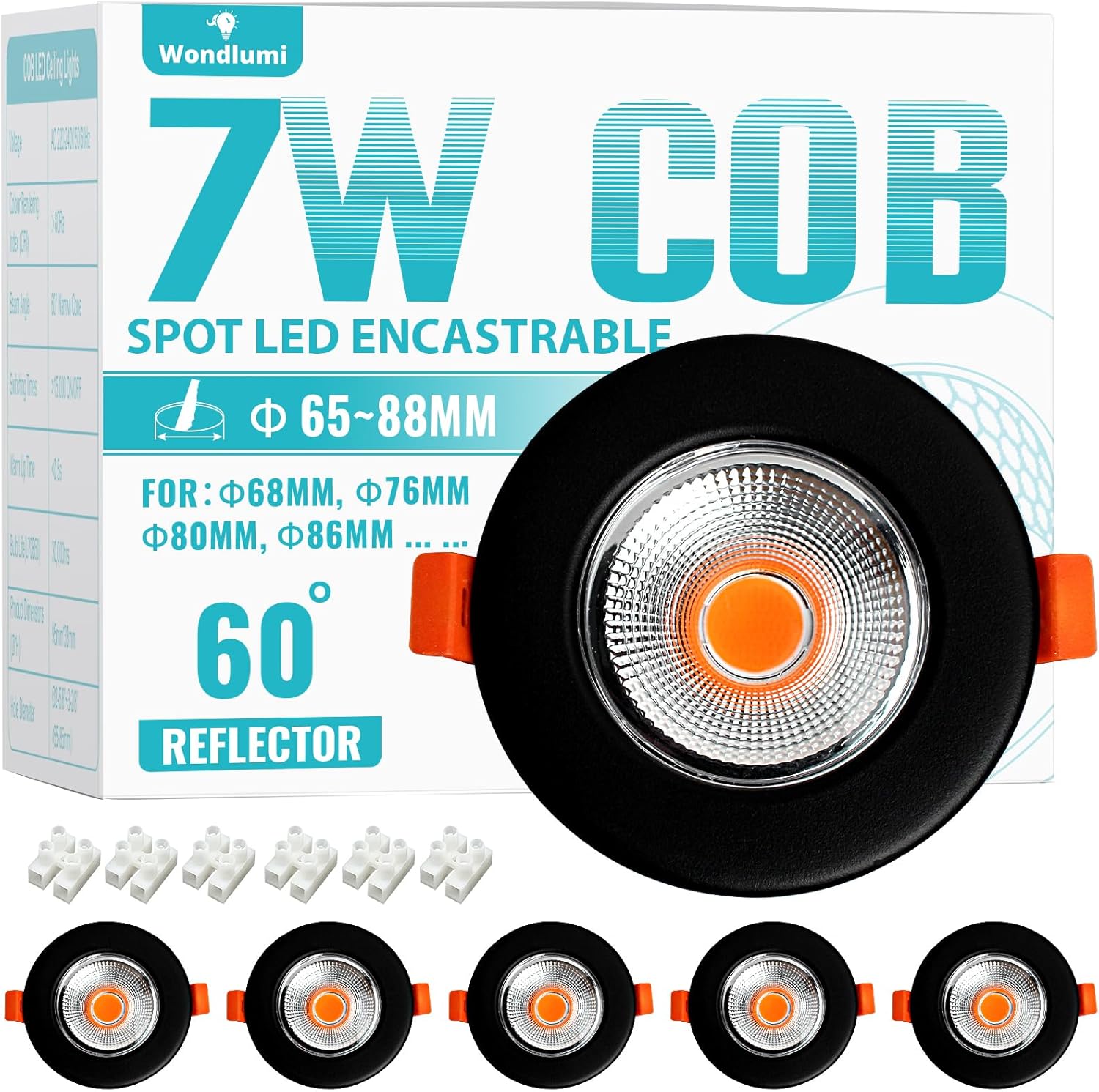 Lot De 4 Mini Spots LED Encastrables 12V/24V - 3W, 270 Lm, Ø30mm | Angle Étroit 25° - Idéal Camping-car, Placards - 8