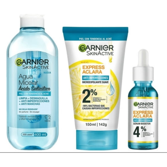 Kit Garnier Rutina Express Aclara Anti Acn cido Saliclico 3 piezas