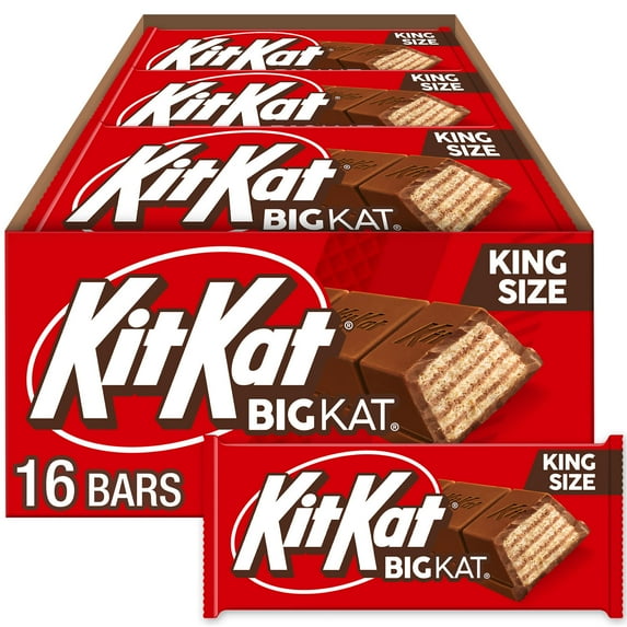 Kit Kat Big Kat Milk Chocolate Wafer King Size Candy, Bars 3 oz, 16 Count