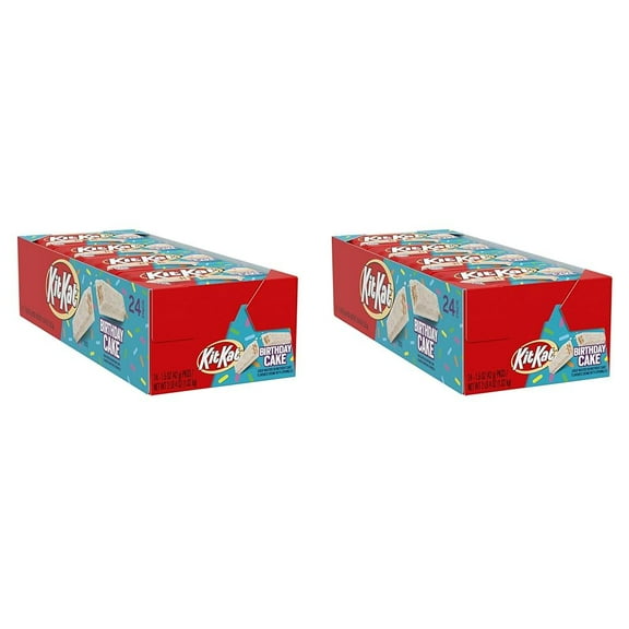 Kit Kat Birthday Cake Flavored Creme With Sprinkles, Bulk, Individually Wrapped Wafer Candy Bars, 1.5 Oz (24 Count) (Pack Of 2)