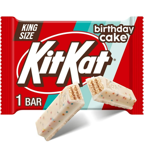 Kit Kat Birthday Cake Flavored Wafer King Size Candy, Bar 3 oz