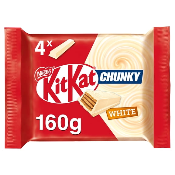 Kit Kat Chunky White Bars Multipack 40g 4 Pack, Imported from Britain