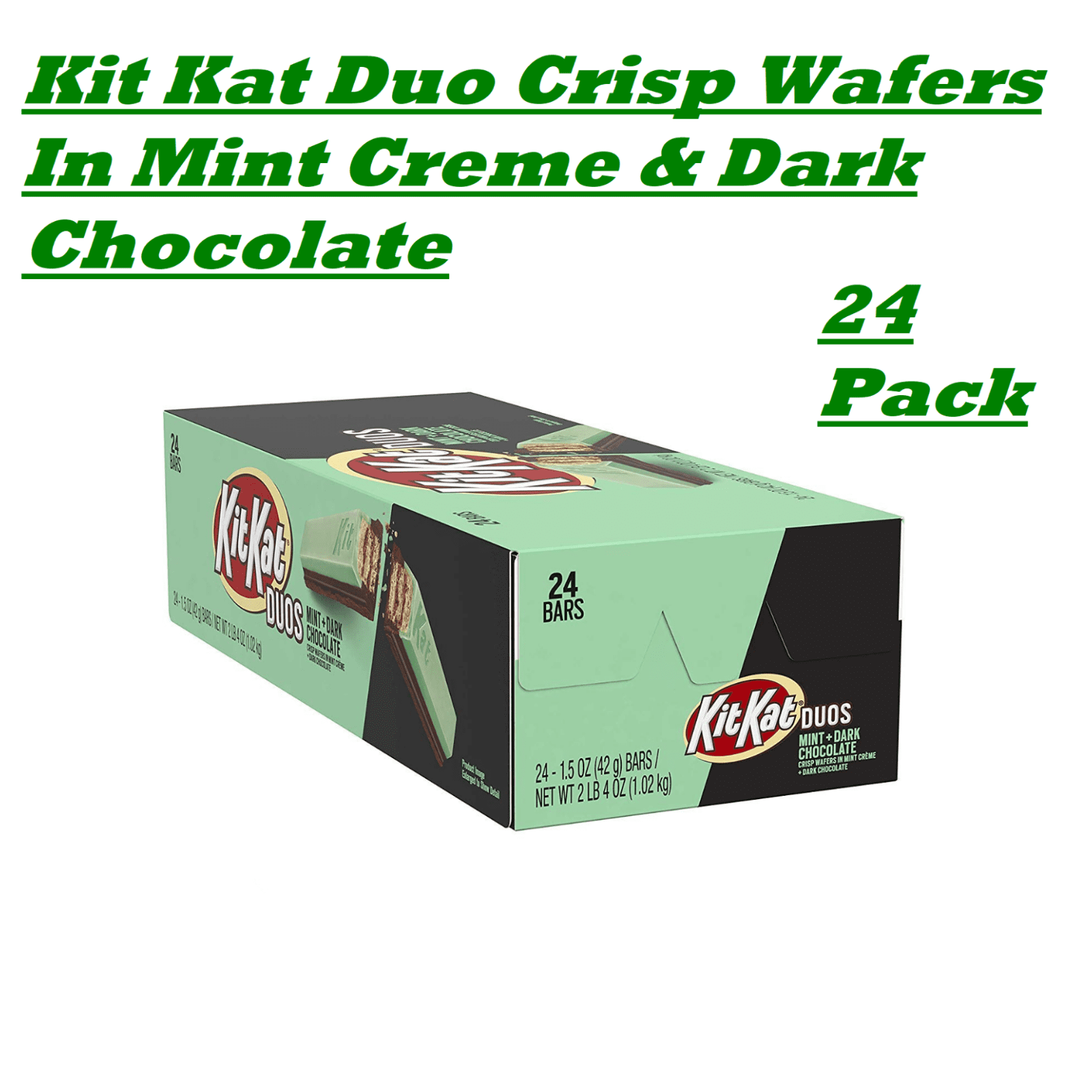 Kit Kat Duo 1 Box of 24 Crisp Wafers In Mint Creme & Dark Chocolate