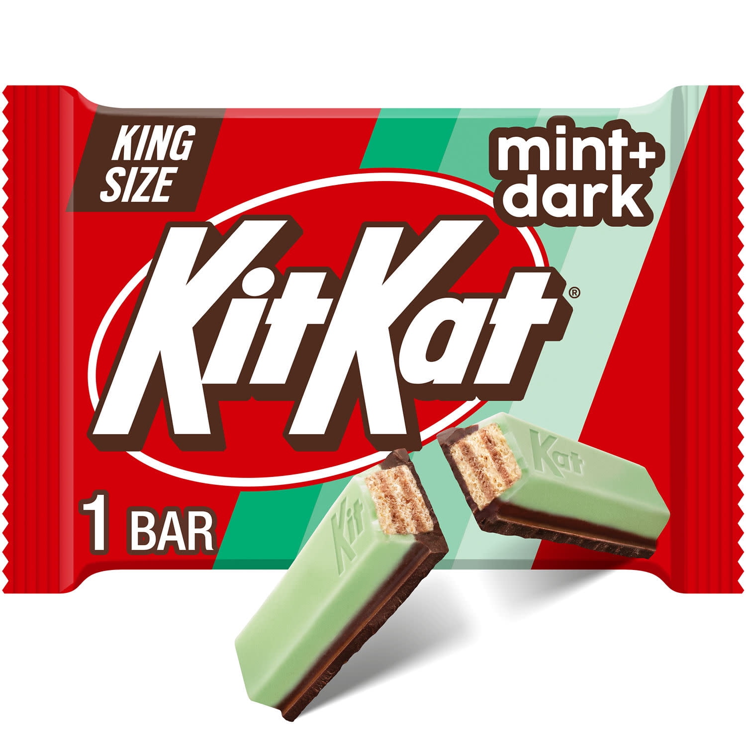 Kit Kat Duos Dark Chocolate Mint Wafer King Size Candy, Bar 3 oz