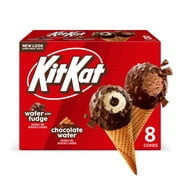 Kit Kat Frozen Dairy Dessert Cones, Wafer with Fudge & Chocolate Wafer, 8 Count