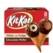 Kit Kat Frozen Dairy Dessert Cones, Wafer with Fudge and Chocolate Wafer, 8 Count