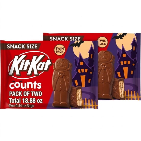 Kit Kat Halloween Vampire Snack Size Milk Chocolate Candy, 2 Bags, 18.88 oz