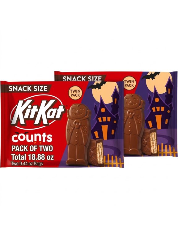 Kit Kat Halloween Vampire Snack Size Milk Chocolate Candy, 2 Bags, 18.88 oz