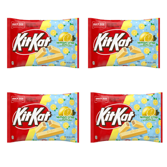 Kit Kat Lemon Crisp Snack Size Candy Bars, Pack of 4, 8.8 oz Bags