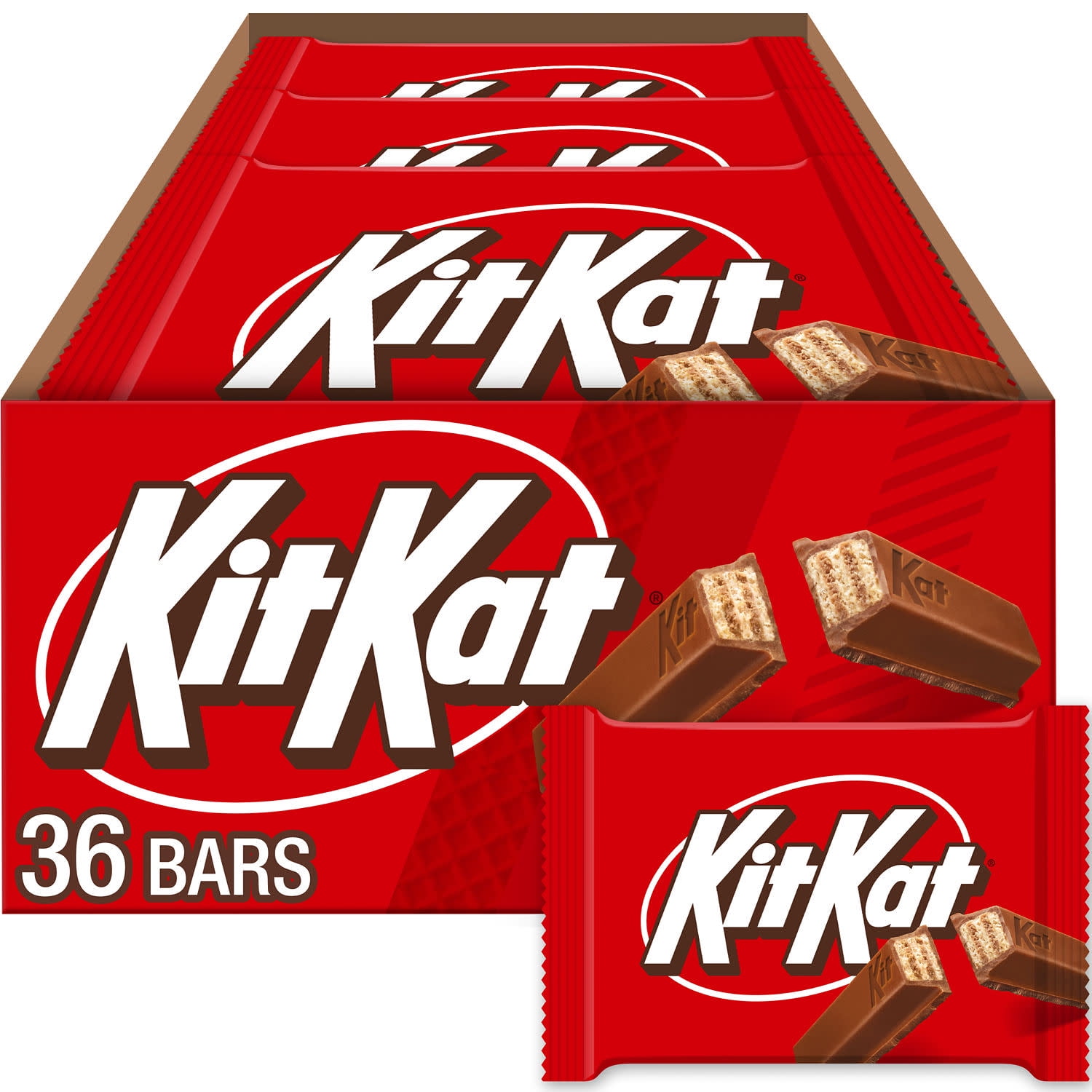 Kit Kat Milk Chocolate Wafer Candy, Bars 1.5 oz, 36 Count