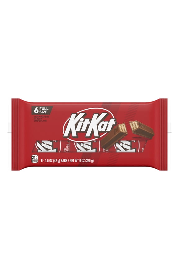 Kit Kat Milk Chocolate Wafer Candy, Bars 1.5 oz, 6 Count