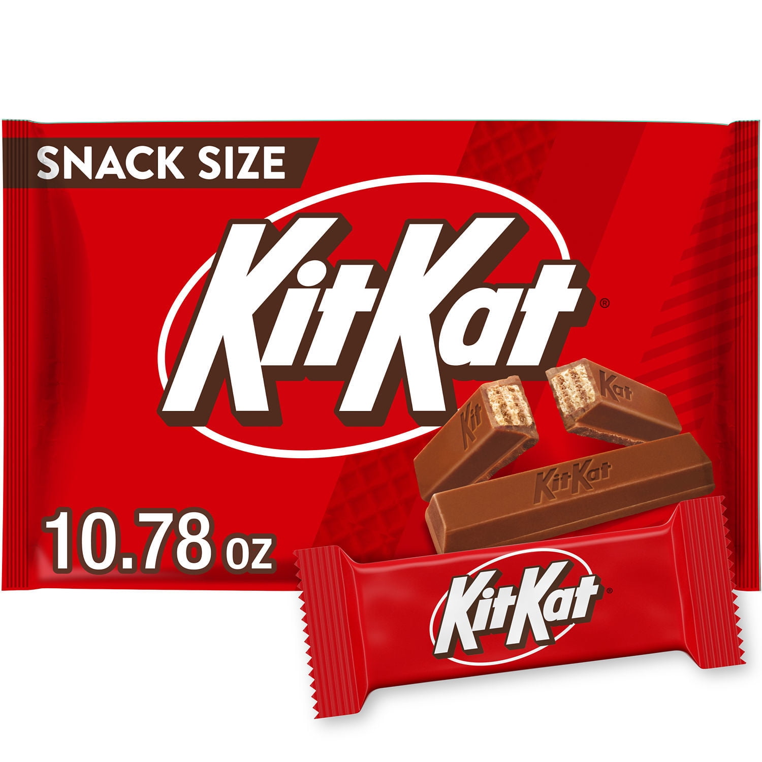 Kit Kat Milk Chocolate Wafer Snack Size Candy, Bag 10.78 oz