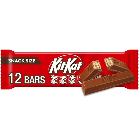 Kit Kat Milk Chocolate Wafer Snack Size Candy, Bars .49 oz, 12 Count