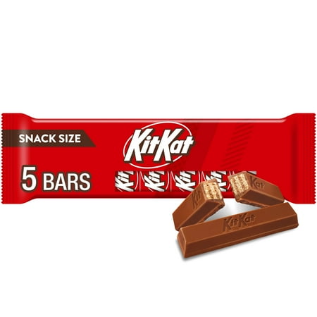 Kit Kat Milk Chocolate Wafer Snack Size Candy, Bars 0.49 oz, 5 Count