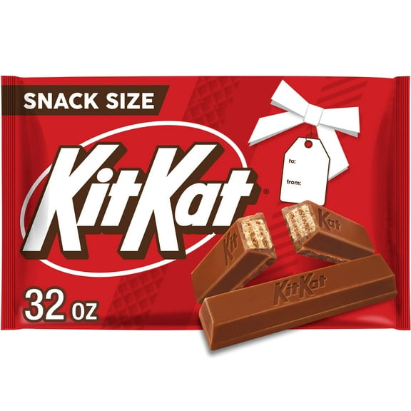 Kit Kat Milk Chocolate Wafer Snack Size Christmas Candy, Bag 32 oz