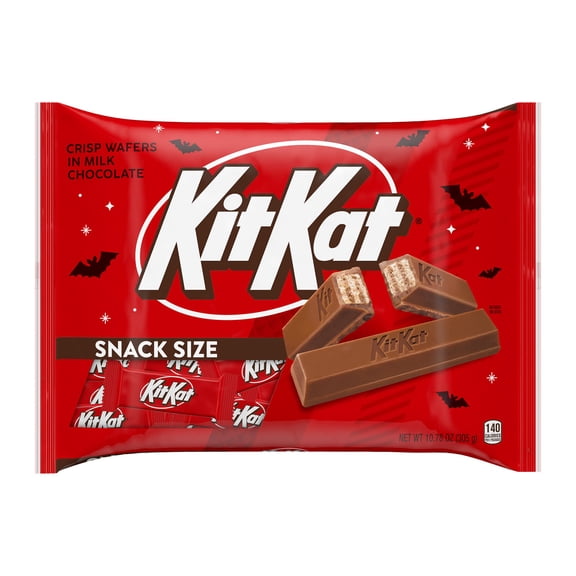Kit Kat Milk Chocolate Wafer Snack Size, Halloween Candy Bag, 10.78 oz
