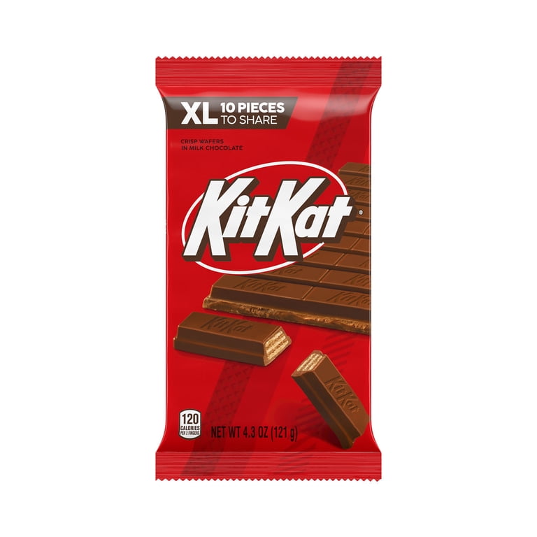 KITKAT, Milk Chocolate Wafer XL Candy Bar, 4.3 oz, 10 Pieces