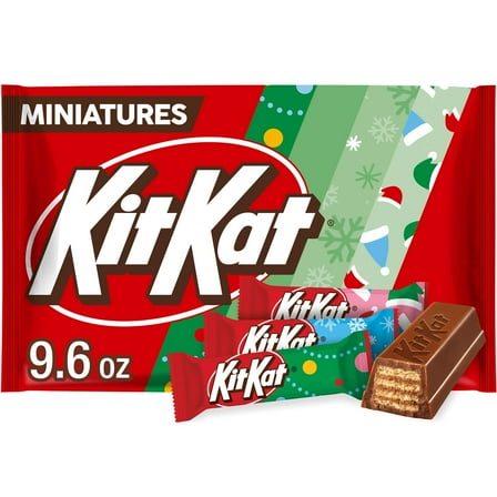 Kit Kat Miniatures Milk Chocolate Wafer Christmas Candy, Bag 9.6 oz