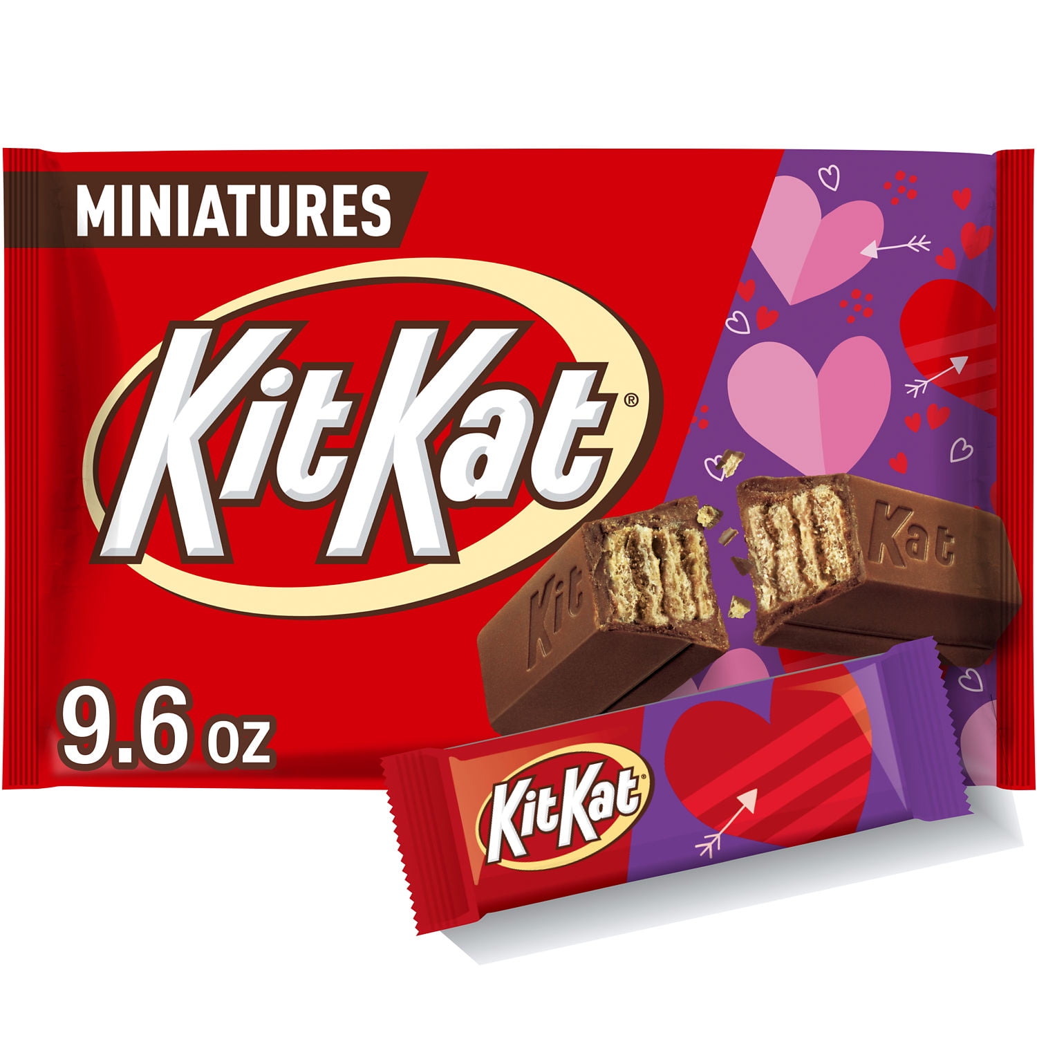 KIT KAT Miniatures Milk Chocolate Wafer, Valentine's Candy Bag, 9.6 oz