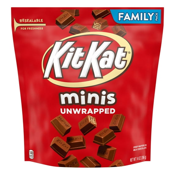 Kit Kat Minis Milk Chocolate Wafer Candy, Family Pack 14 oz
