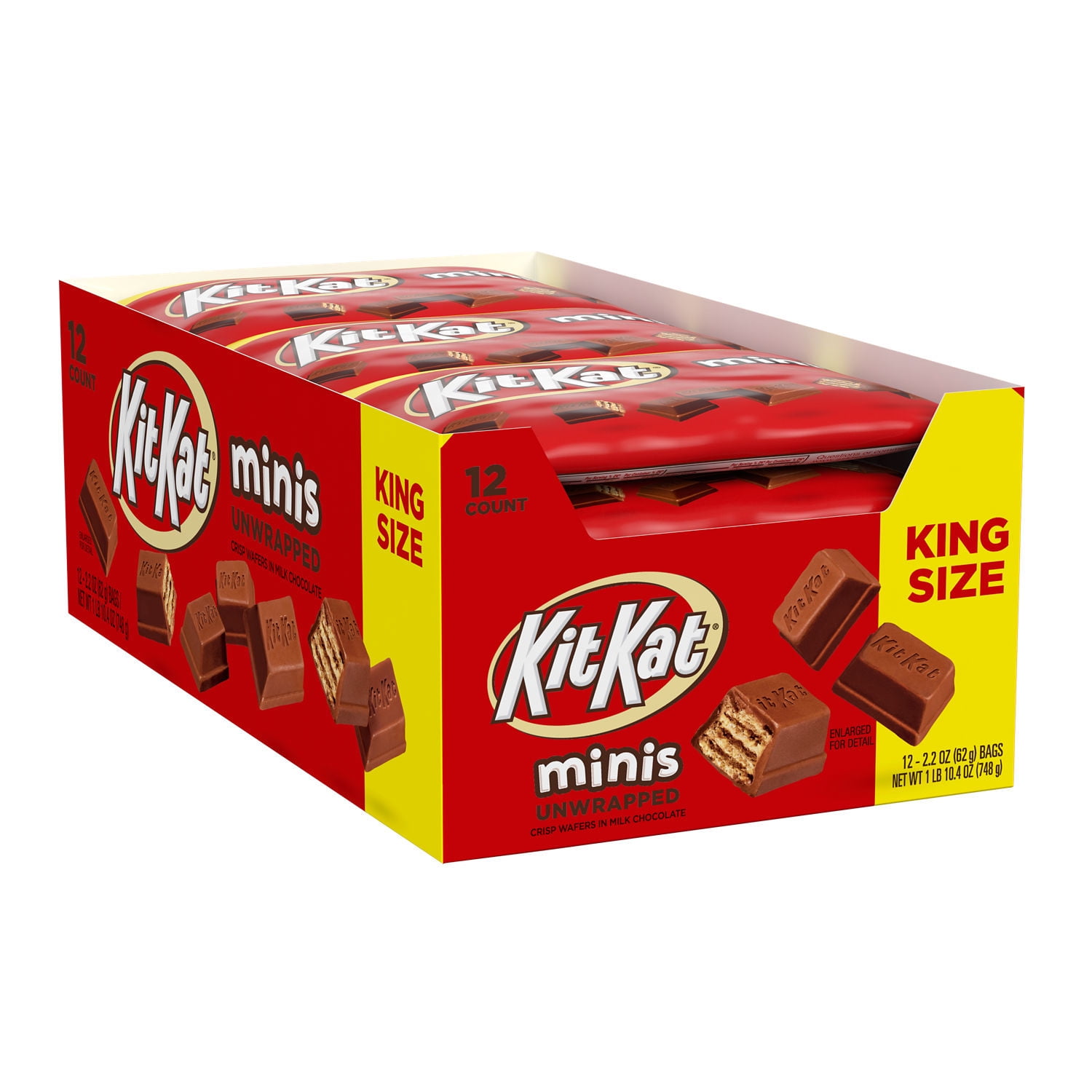 Kit Kat® Minis Milk Chocolate Wafer King Size Candy, Packs 2.2 oz, 12 Count