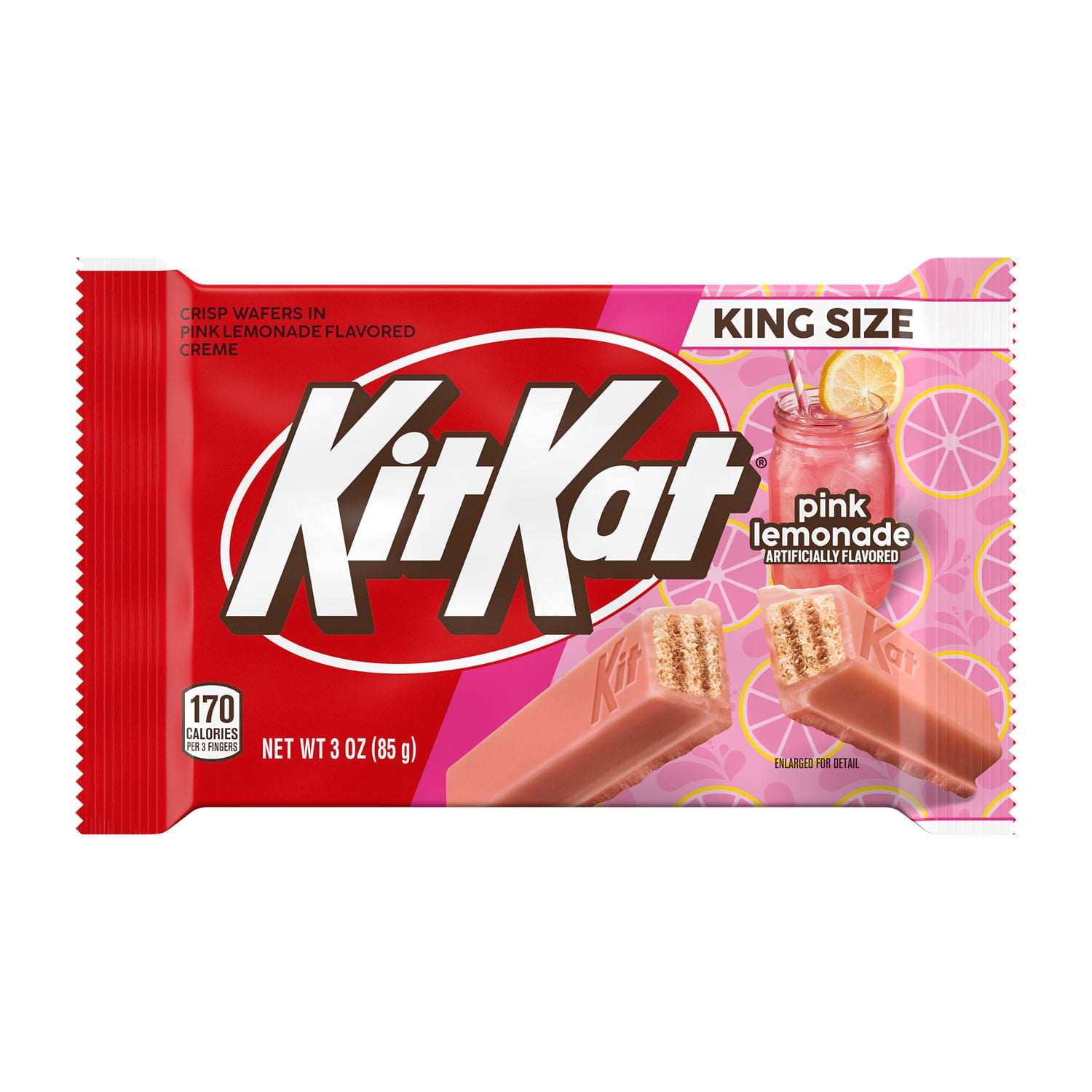Kit Kat Pink Lemonade Flavored Wafer King Size Candy, Bar 3 oz