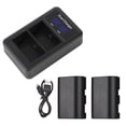 thumbnail image 1 of Kit LP E6 E6N Battery And Charger Kit 2pcs 7.4V 2650mAh Battery With 1pc LED2 LPE6 Dual Channel Camera Battery Charger USB Port LED Screen Display Replacement For 5D  II/III/IV, 1 of 7